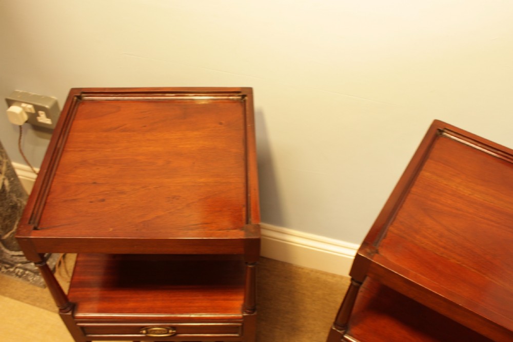 A Pair Of Mahogany Bedside Tables In The Georgian Manner  View II