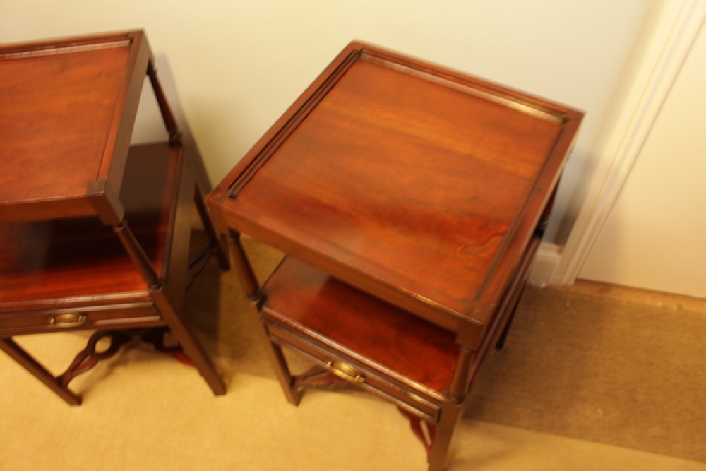 A Pair Of Mahogany Bedside Tables In The Georgian Manner  View IV