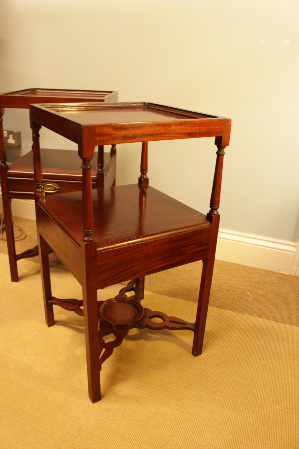 A Pair Of Mahogany Bedside Tables In The Georgian Manner  View V