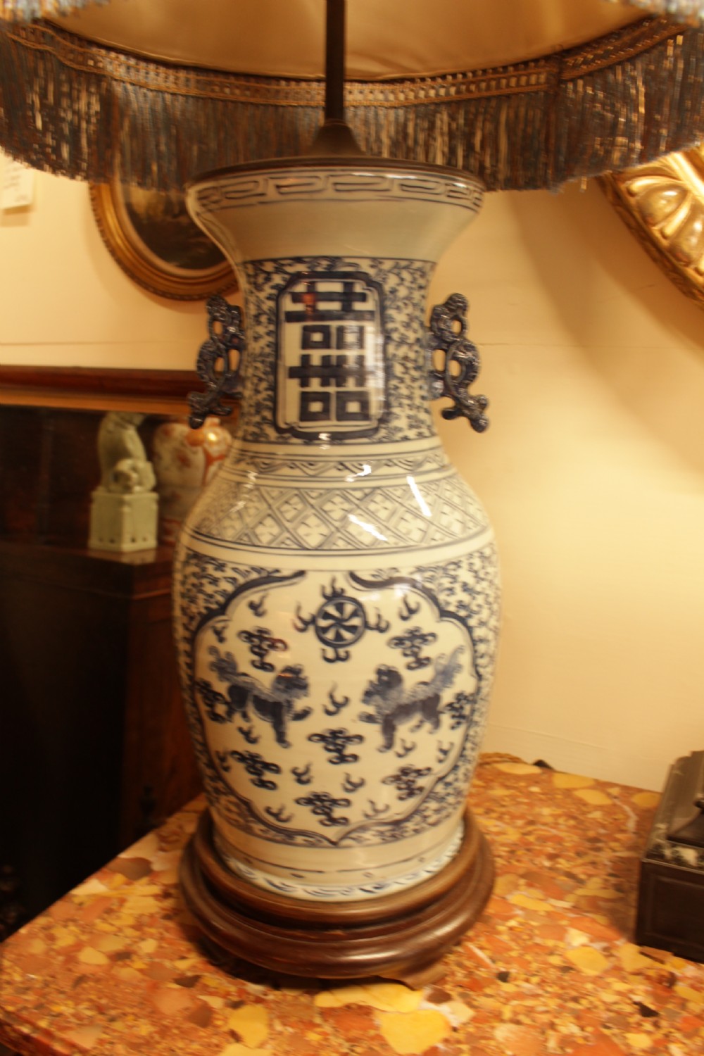 19th-Century Chinese Table Lamp  View III