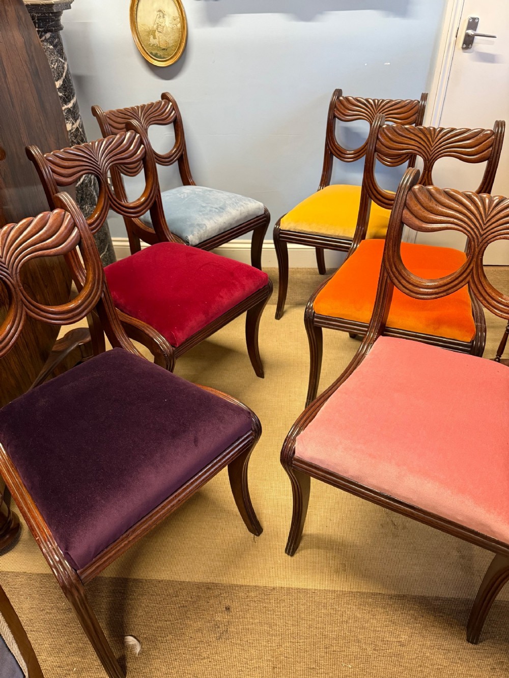 Set of Six Regency Mahogany Dining Chairs 