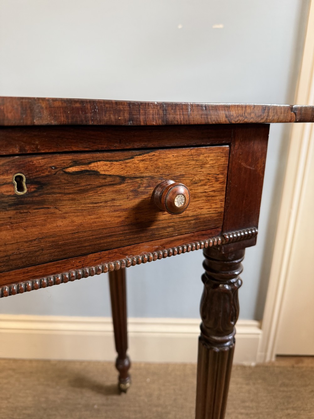 A Regency Rosewood Drop Leaf Table   View V