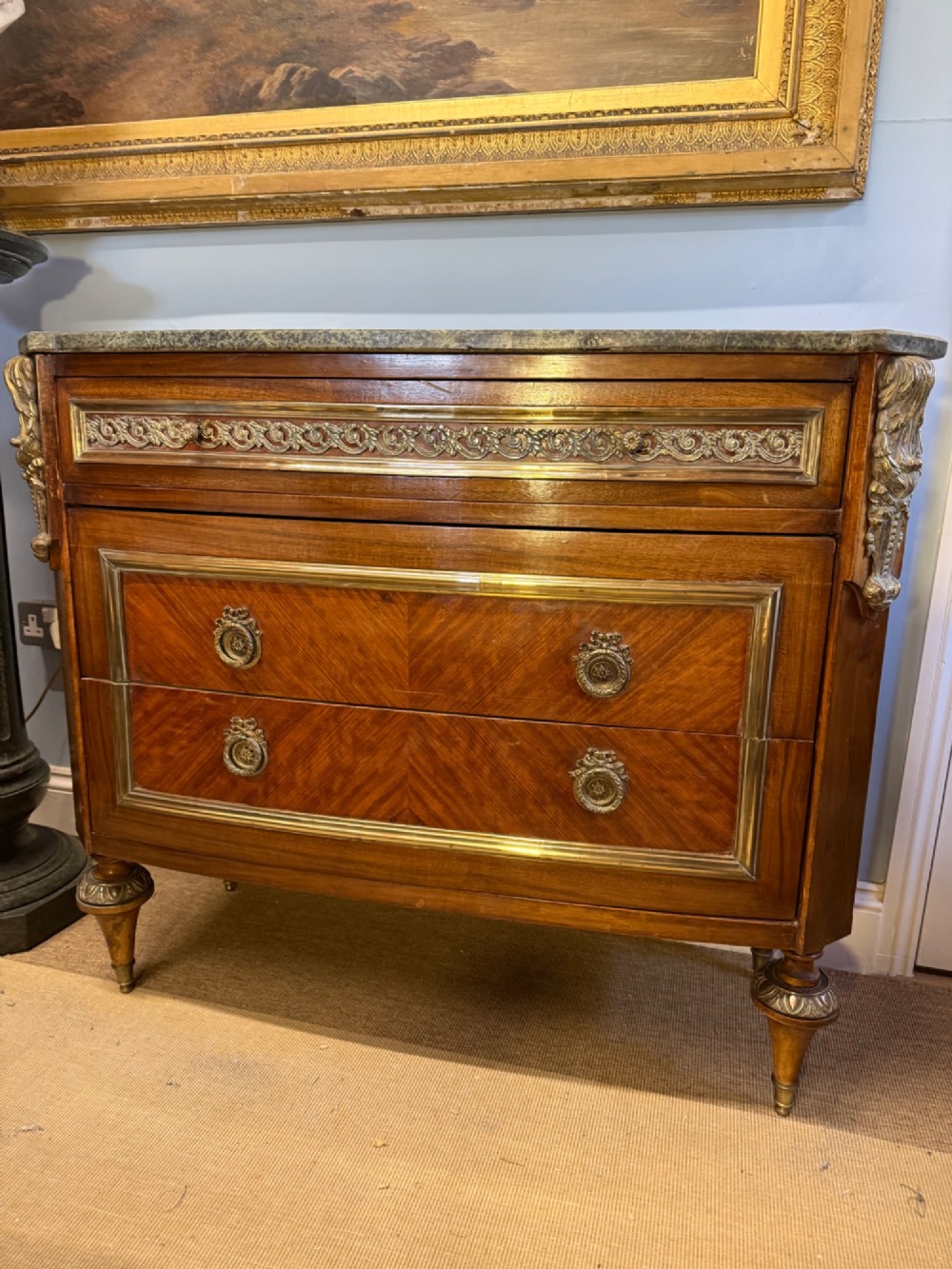 Elegant French Marble Top Commode