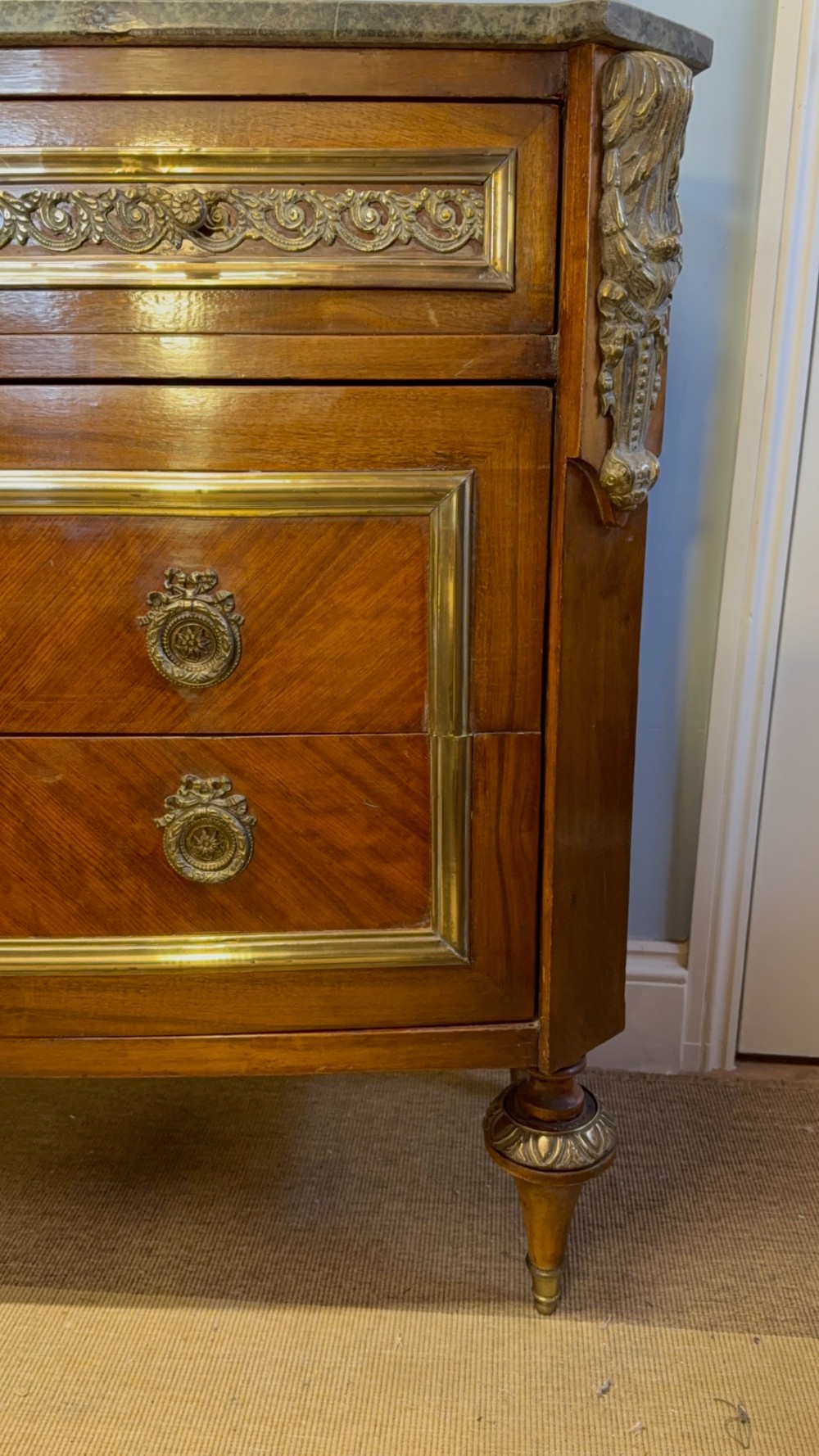 Elegant French Marble Top Commode View IV