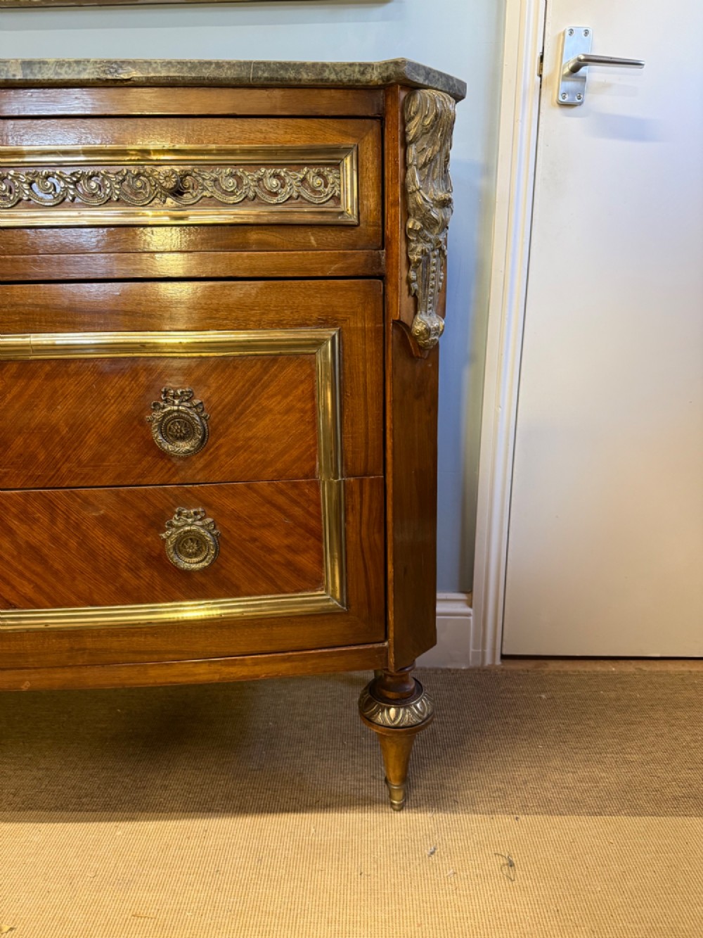 Elegant French Marble Top Commode View IX