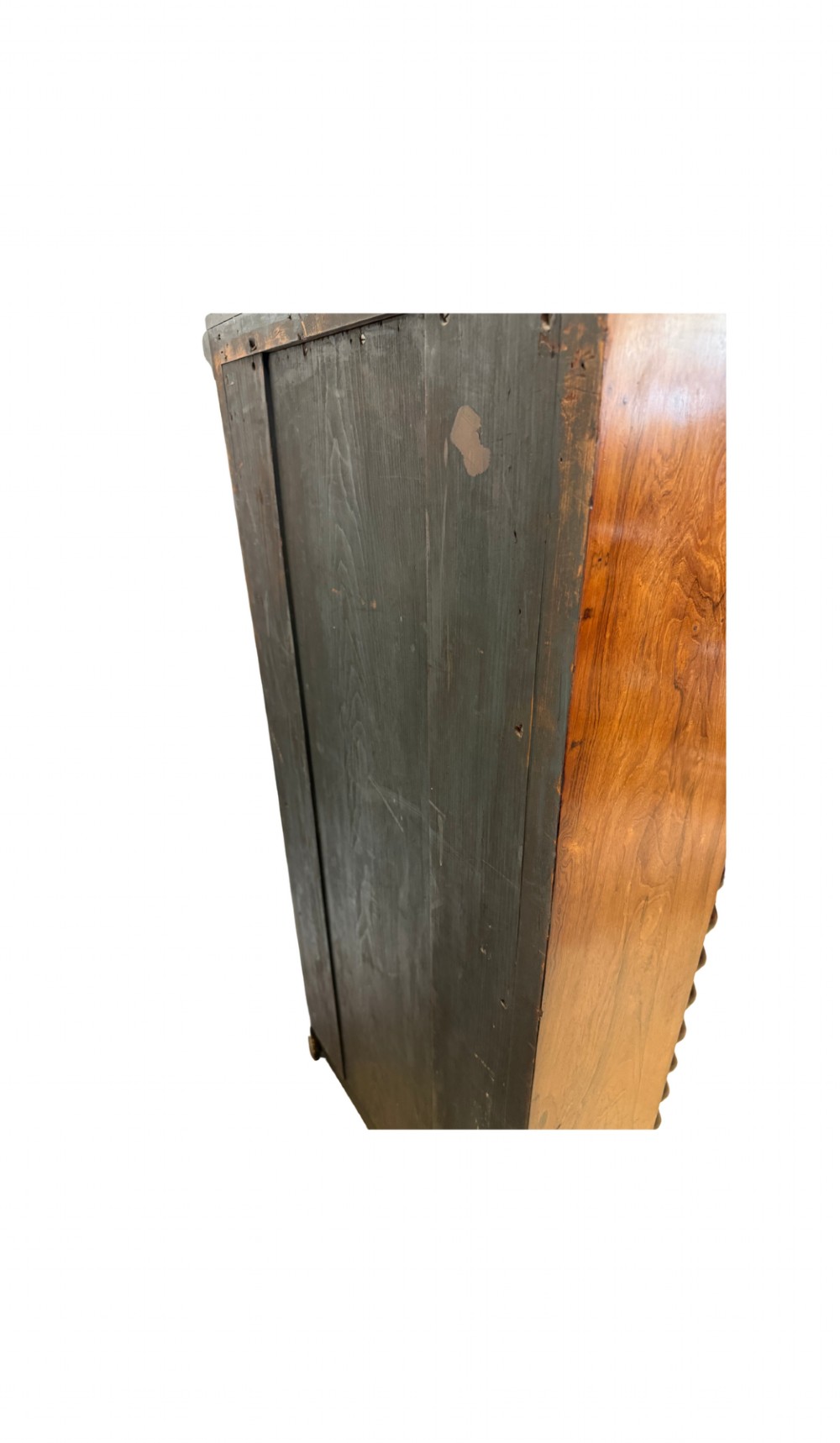 A 19th-century Victorian rosewood open bookcase featuring four open shelves flanked by barley twist pilasters and topped with carved scrollwork. View VII