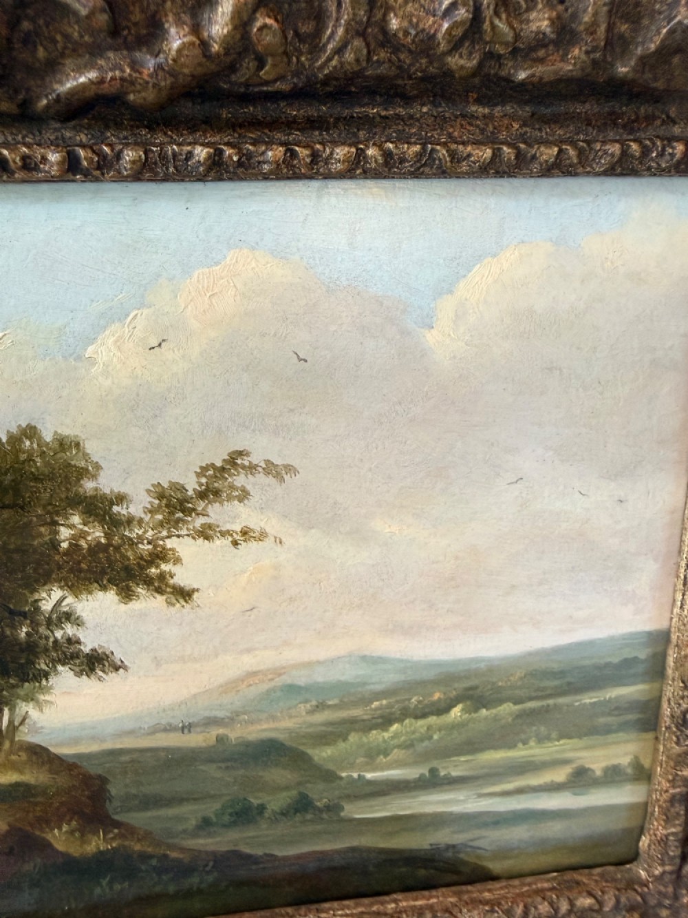 19th Century Oil on Board Landscape View II