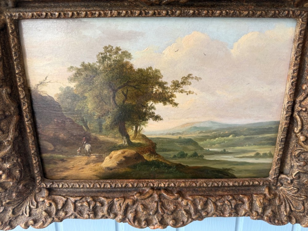 19th Century Oil on Board Landscape View III