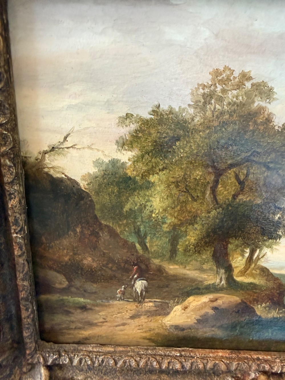 19th Century Oil on Board Landscape View IV