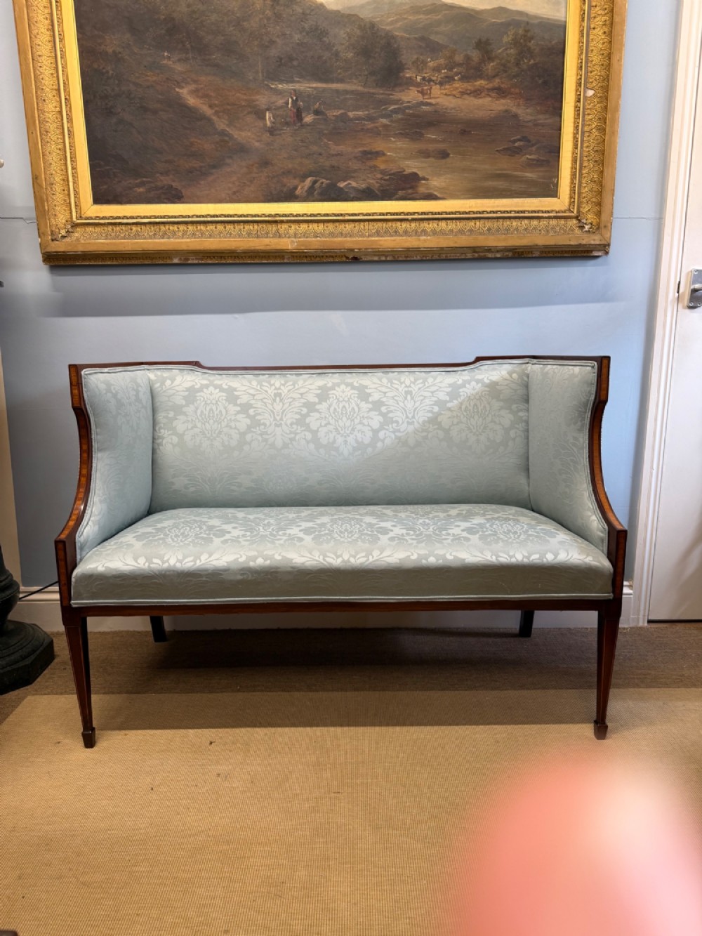 An Edwardian Mahogany & Satinwood Two Seater Sofa