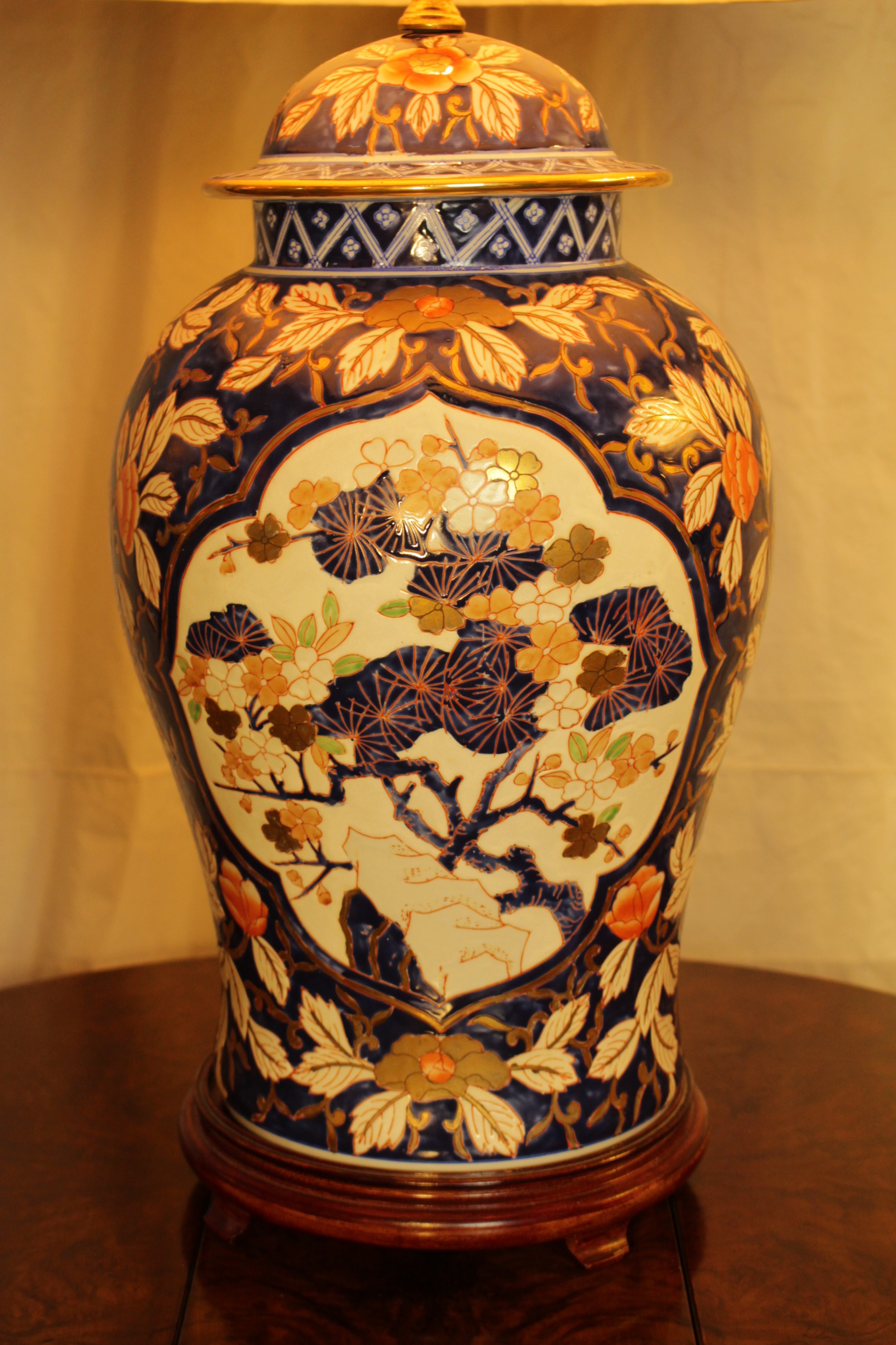 A Large Chinese Ginger Jar Table Lamp
