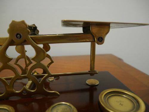 MAHOGANY AND BRASS LETTER SCALES S MORDAN CO LONDON - ADDITIONAL PHOTO 3