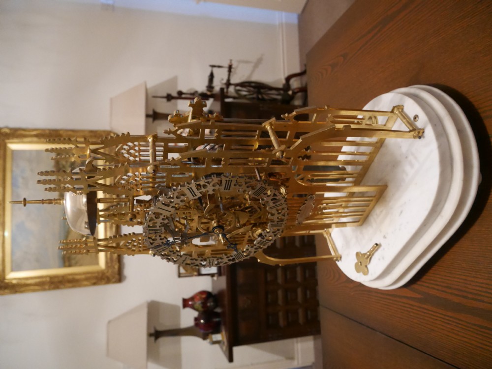 A fine quality double fusee skeleton clock c1850 View II