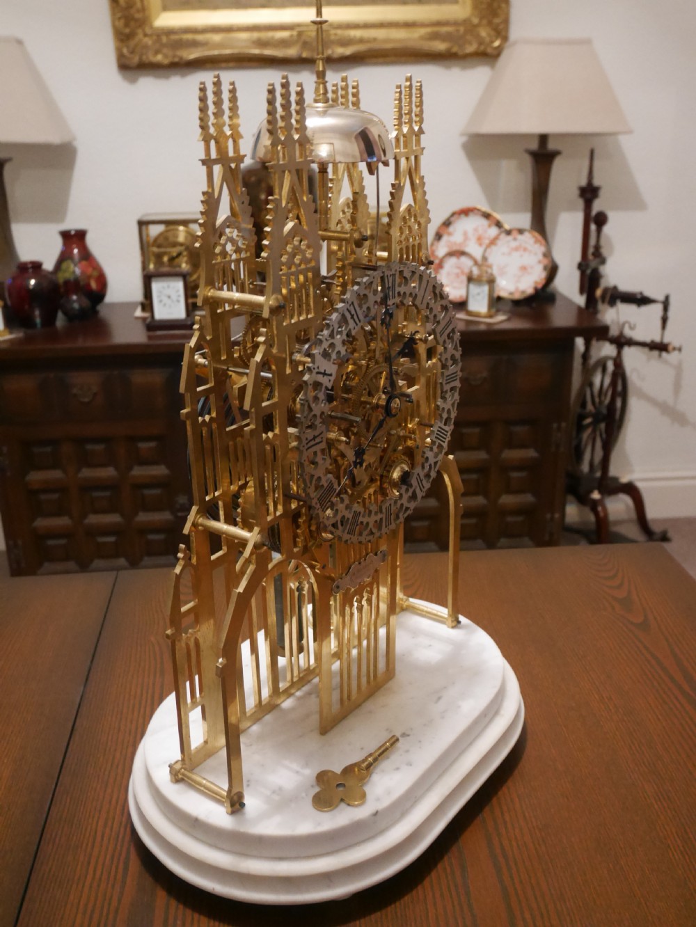 A fine quality double fusee skeleton clock c1850 View IV