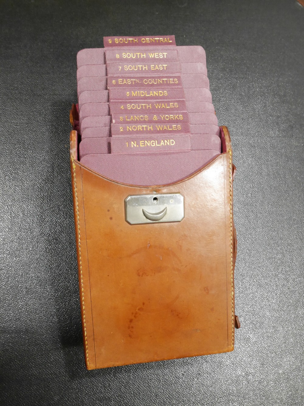 G W Bacon Leather Cased Set of Motoring Maps