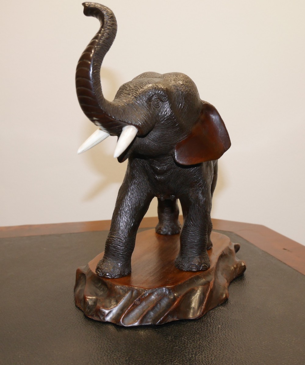Meiji Period Bronze Elephant View II