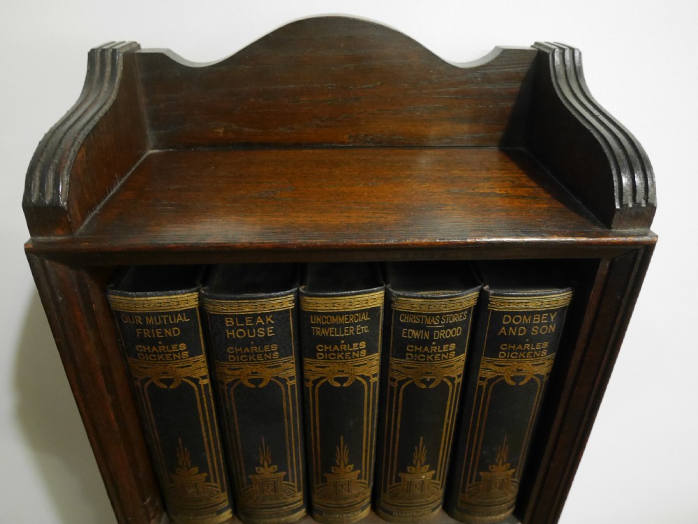 Leather Bound Charles Dickens Books with Original Presentation Bookshelf View II