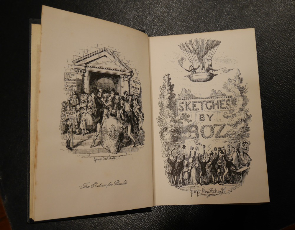 Leather Bound Charles Dickens Books with Original Presentation Bookshelf View IV