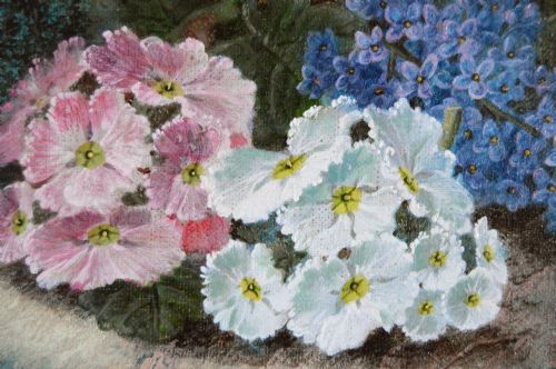 PAIR OF STILL LIFE OIL PAINTINGS OF FRUIT AND FLOWERS BY OLIVER CLARE - ADDITIONAL PHOTO 3