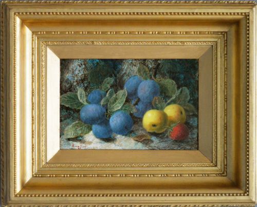 PAIR OF STILL LIFE OIL PAINTINGS OF FRUIT AND FLOWERS BY OLIVER CLARE - ADDITIONAL PHOTO 5