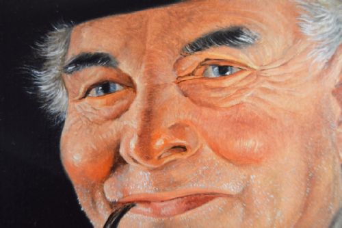 PORTRAIT OIL PAINTING OF AN AUSTRIAN GENTLEMAN WITH A PIPE BY ERWIN EICHINGER - ADDITIONAL PHOTO 3