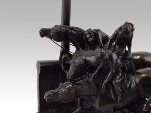BRONZE SCULPTURE OF MONKEYS RACING ON HORSES BY PAUL JOSEPH GAYRARD - ADDITIONAL PHOTO 6