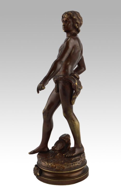 BRONZE SCULPTURE OF DAVID BY LOUIS AUGUSTE MOREAU - ADDITIONAL PHOTO 1
