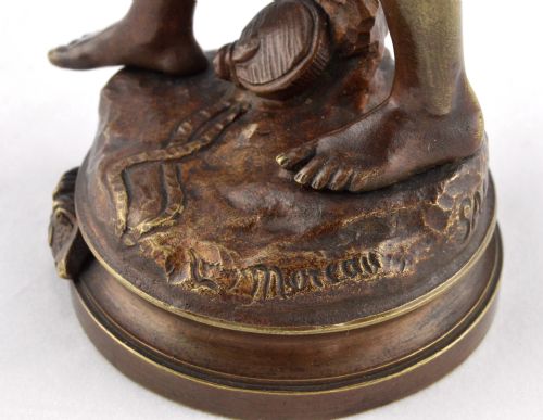 BRONZE SCULPTURE OF DAVID BY LOUIS AUGUSTE MOREAU - ADDITIONAL PHOTO 5