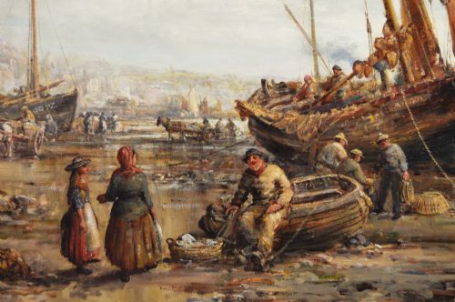 SEASCAPE OIL PAINTING OF PENZANCE HARBOUR BY WILLIAM EDWARD WEBB - ADDITIONAL PHOTO 2