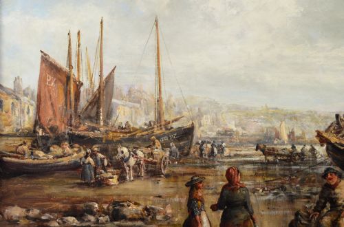 SEASCAPE OIL PAINTING OF PENZANCE HARBOUR BY WILLIAM EDWARD WEBB - ADDITIONAL PHOTO 3