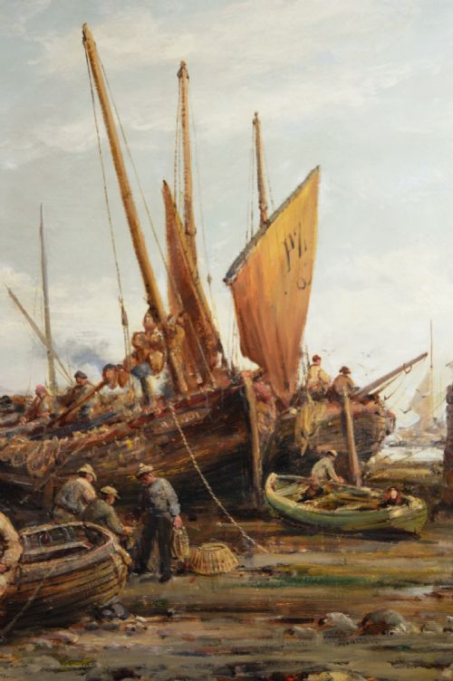 SEASCAPE OIL PAINTING OF PENZANCE HARBOUR BY WILLIAM EDWARD WEBB - ADDITIONAL PHOTO 4