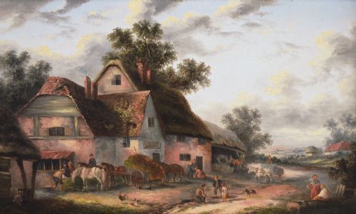 LANDSCAPE OIL PAINTING OF A VILLAGE BY GEORGINA LARA - ADDITIONAL PHOTO 1