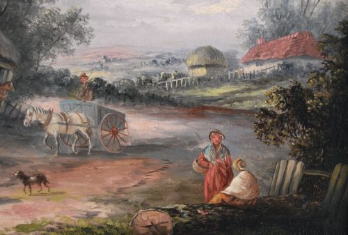 LANDSCAPE OIL PAINTING OF A VILLAGE BY GEORGINA LARA - ADDITIONAL PHOTO 3