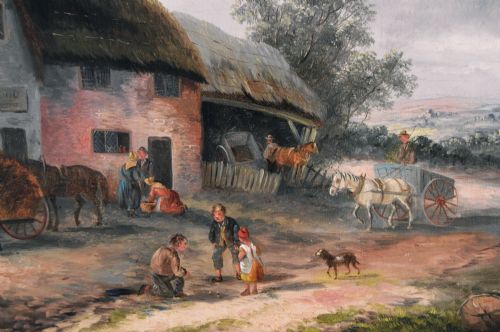 LANDSCAPE OIL PAINTING OF A VILLAGE BY GEORGINA LARA - ADDITIONAL PHOTO 5