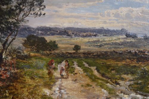 LANDSCAPE OIL PAINTING OF FIGURES AT SUTTON PARK BY WILLIAM E HARRIS - ADDITIONAL PHOTO 2