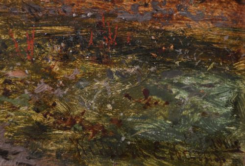 LANDSCAPE OIL PAINTING OF FIGURES AT SUTTON PARK BY WILLIAM E HARRIS - ADDITIONAL PHOTO 4