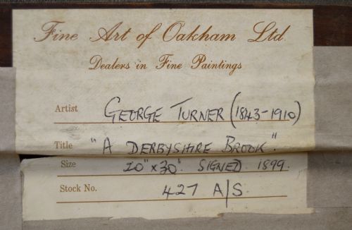 LANDSCAPE OIL PAINTING OF FIGURES BY A DERBYSHIRE BROOK BY GEORGE TURNER - ADDITIONAL PHOTO 9