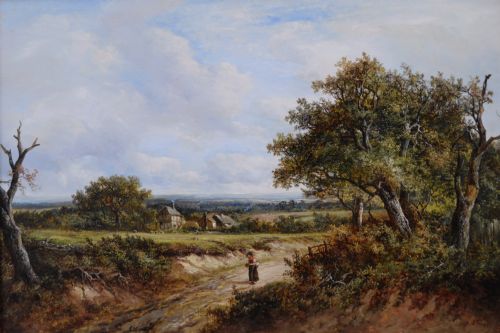 LANDSCAPE OIL PAINTING OF A COUNTRY TRACK BY JOSEPH THORS - ADDITIONAL PHOTO 1