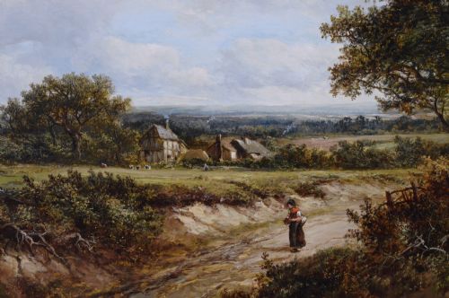 LANDSCAPE OIL PAINTING OF A COUNTRY TRACK BY JOSEPH THORS - ADDITIONAL PHOTO 2