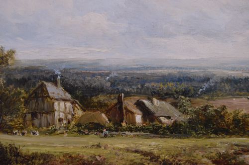 LANDSCAPE OIL PAINTING OF A COUNTRY TRACK BY JOSEPH THORS - ADDITIONAL PHOTO 3