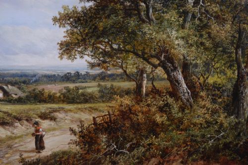 LANDSCAPE OIL PAINTING OF A COUNTRY TRACK BY JOSEPH THORS - ADDITIONAL PHOTO 4