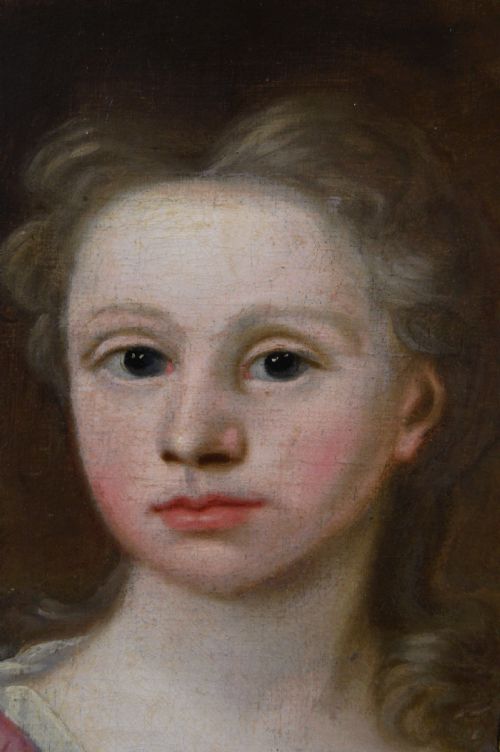 PORTRAIT OIL PAINTING OF A GIRL WITH AN ORANGE C1715 CIRCLE OF ROBERT BYNG - ADDITIONAL PHOTO 2