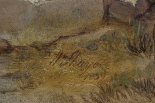 GENRE SEASCAPE OIL PAINTING OF FISHER FOLK ON A BEACH BY WILLIAM SHAYER - ADDITIONAL PHOTO 7
