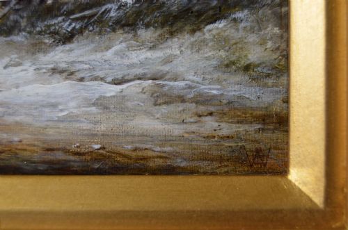 PAIR OF WINTER LANDSCAPE OIL PAINTINGS BY GEORGE AUGUSTUS WILLIAMS - ADDITIONAL PHOTO 11