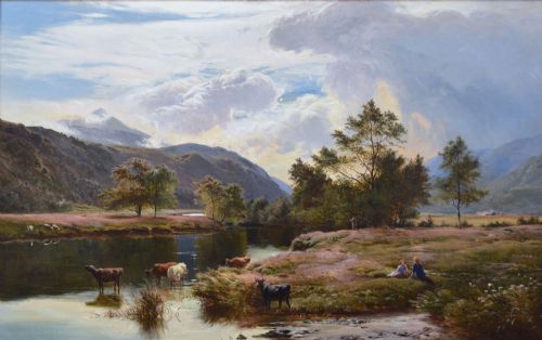 MOUNTAINOUS SCOTTISH RIVER LANDSCAPE OIL PAINTING BY SIDNEY RICHARD PERCY - ADDITIONAL PHOTO 1