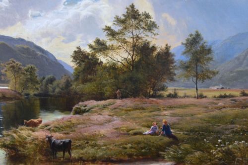 MOUNTAINOUS SCOTTISH RIVER LANDSCAPE OIL PAINTING BY SIDNEY RICHARD PERCY - ADDITIONAL PHOTO 2