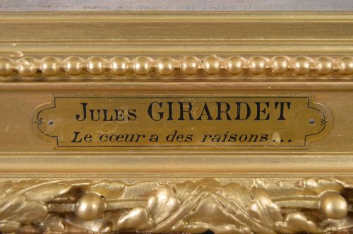 HISTORICAL GENRE OIL PAINTING OF A COUPLE ELOPING BY JULES GIRARDET - ADDITIONAL PHOTO 8