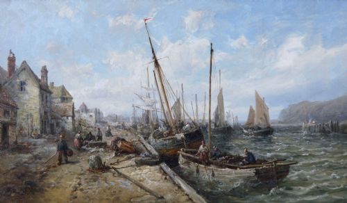 SEASCAPE OIL PAINTING OF DOUGLAS HARBOUR BY WILLIAM EDWARD WEBB - ADDITIONAL PHOTO 1
