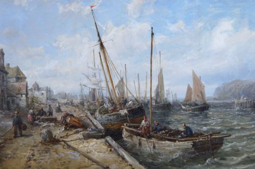 SEASCAPE OIL PAINTING OF DOUGLAS HARBOUR BY WILLIAM EDWARD WEBB - ADDITIONAL PHOTO 2