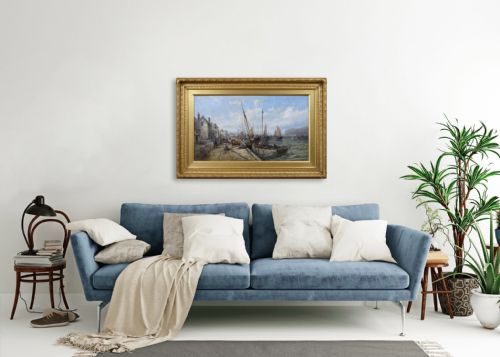SEASCAPE OIL PAINTING OF DOUGLAS HARBOUR BY WILLIAM EDWARD WEBB - ADDITIONAL PHOTO 8